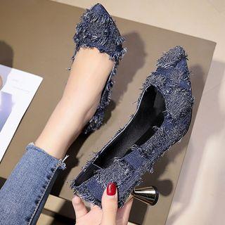 Fringed Fabric Pumps