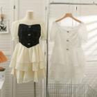 Layered Off-shoulder Mini Dress