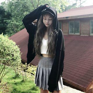 Ring Accent Zip Hooded Jacket