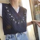Star Embroidered Knit Vest