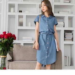 Short Sleeve Denim Shirtdress