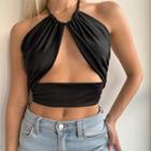 Halter-neck Cut-out Camisole Top
