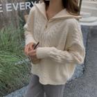 Half Zip Cable Knit Sweater