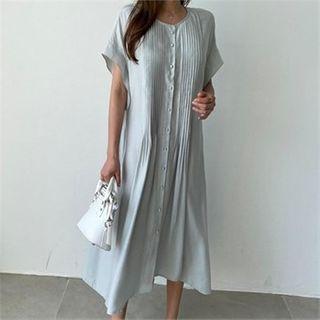 Pintuck-front Shirtdress