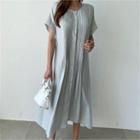Pintuck-front Shirtdress