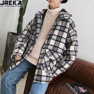 Loose-fit Plaid Zip Jacket