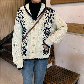 Jacquard Cardigan Almond - One Size