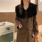 Double-breasted Midi Coat With Shawl