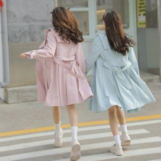Pleated Belted Midi Coat