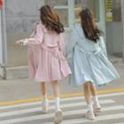 Pleated Belted Midi Coat