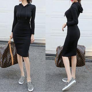 Long-sleeve Sheath Hoodie Dress