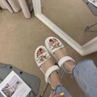Metal-accent Adhesive Strap Sandals
