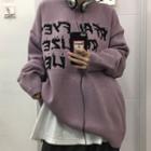 Lettering Sweater Mauve Pink - One Size