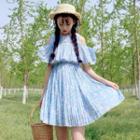 Cutout Shoulder Floral Short-sleeve Dress