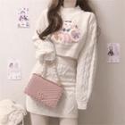 Cable Knit Sweater / Mini Skirt / Set