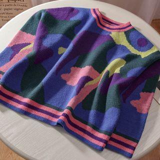 Jacquard Sweater Dark Blue - One Size