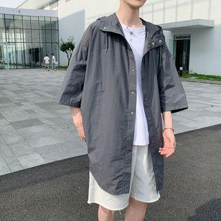 3/4-sleeve Hood Zip Jacket