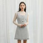2019 Spring New In Seoul Tweed Mini Dress