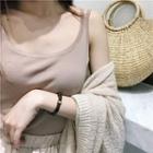 Slim-fit Plain Knit Camisole Top