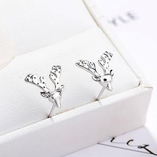 925 Sterling Silver Deer Earring Silver - One Size