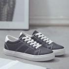 Cutout Stitched Lace-up Sneakers