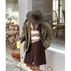 Hooded Jacket & Quilted Jacket Matching Set Khaki - One Size