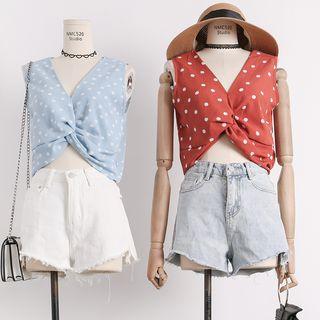 Twisted Dotted Crop Vest