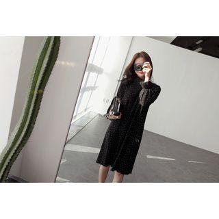 Frilled-trim Dotted Long Dress
