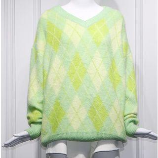 Argyle Sweater / Mini Skirt