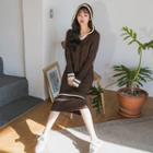 Hooded Rib-knit Dress