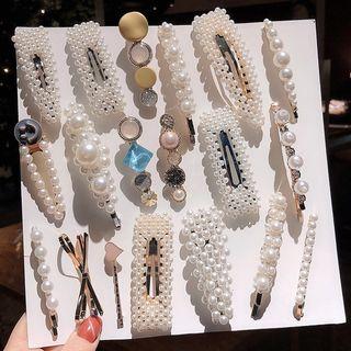 Faux-pearl Hair Clip Set (various Design)