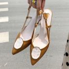 Geometric Accent Clear High Heel Sandals