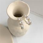 Faux Pearl Open Hoop Earring 1 Pair - Earrings - Gold - One Size