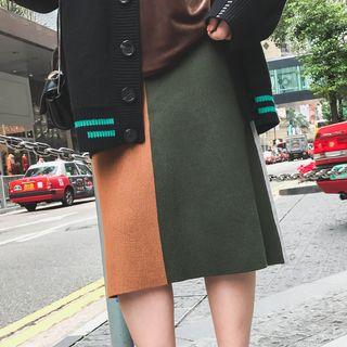 Color Panel A-line Skirt