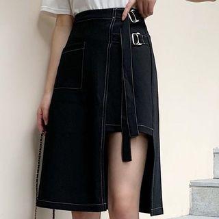 Irregular Buckled A-line Skirt