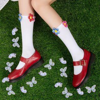 Dot Flower Lace Knee High Stockings