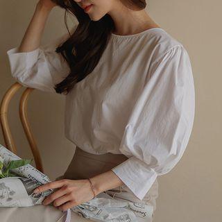 Pastel Puff-sleeve Blouse