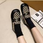 Checkerboard Fleece-lined Loafers