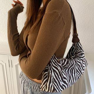 Zebra-printed Shoulder Bag