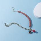 Bead Pendant Necklace Na097-01 - Red - One Size