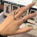 Set Of 2: Chained Ring Silver - One Size