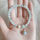 Gemstone Bead Bracelet Light Green - One Size