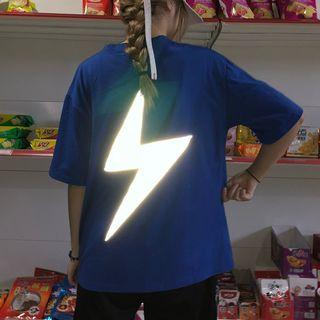 Couple Matching Short-sleeve Reflexive Bolt T-shirt