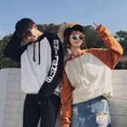 Couple Matching Long-sleeve Color-block Hooded Top