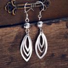 925 Sterling Silver Rhombus Shaped Drop Earrings