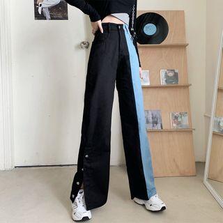 Two Tone Straight Leg Pants