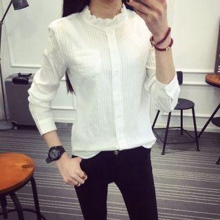 High-neck Ruffled Blouse