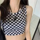 Check Tank Top Black & White - One Size