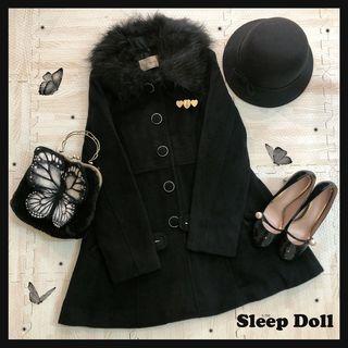 Furry Collar A-line Coat