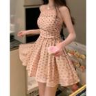 Bow Print A-line Mini Tube Dress